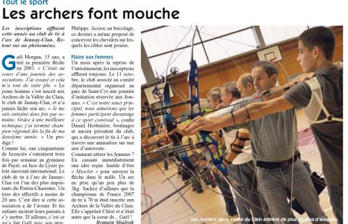Les archers de la Vallée du Clain, club de tir à l'arc de Jaunay Clan vu par le Technopolitain